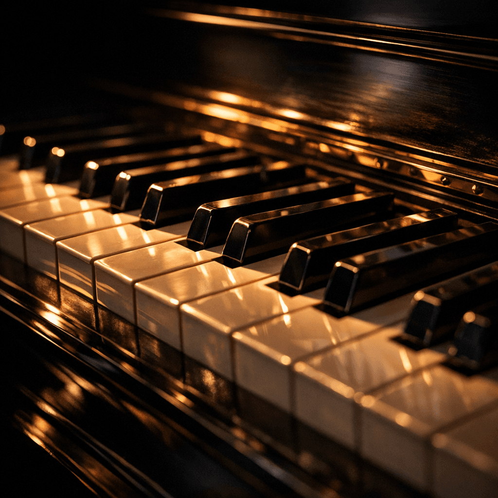 Piano keys close-up